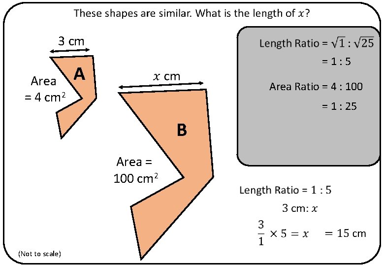 3 cm Area = 4 cm 2 =1: 5 A Area Ratio = 4