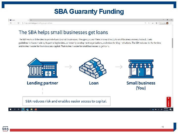 SBA Guaranty Funding 10 