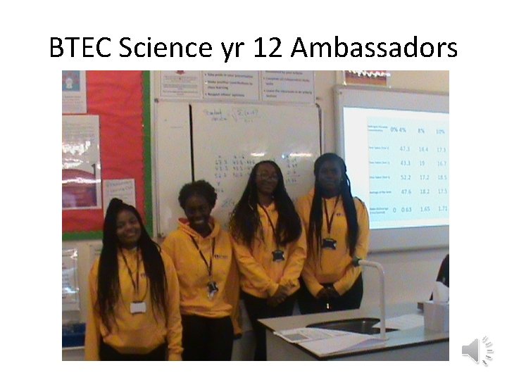 BTEC Science yr 12 Ambassadors 