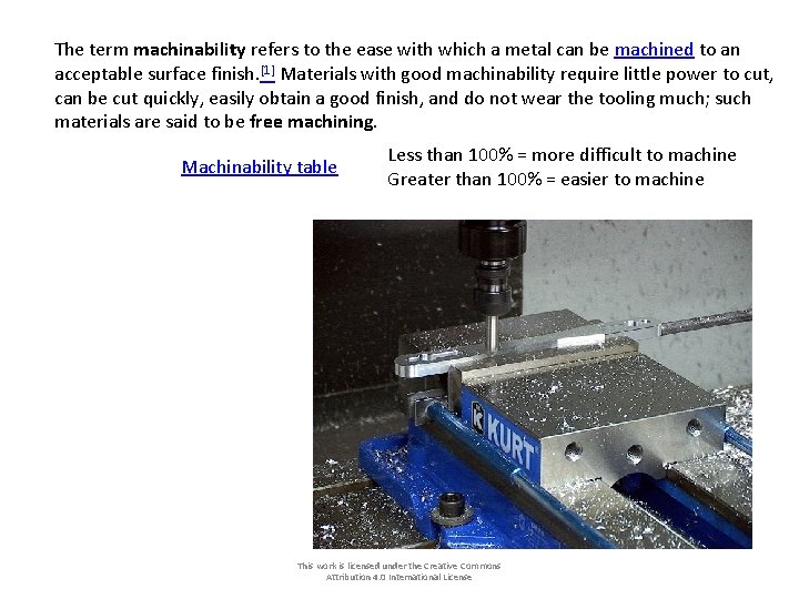 The term machinability refers to the ease with which a metal can be machined The term machinability refers to the ease with which a metal can be machined