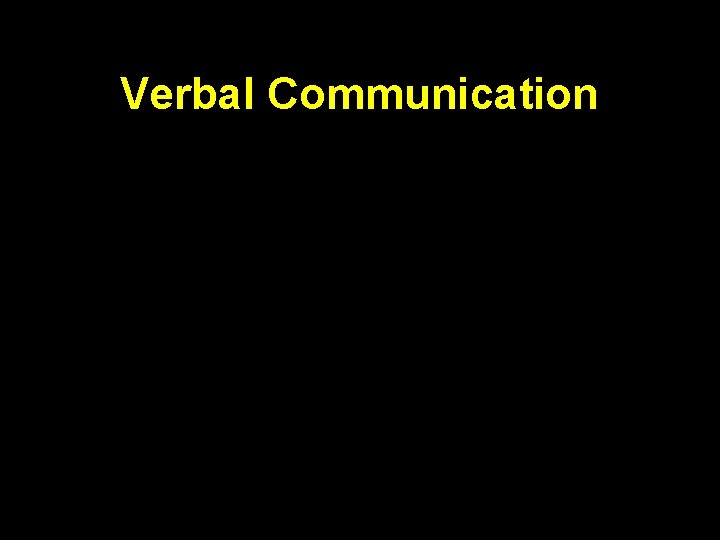 Verbal Communication 