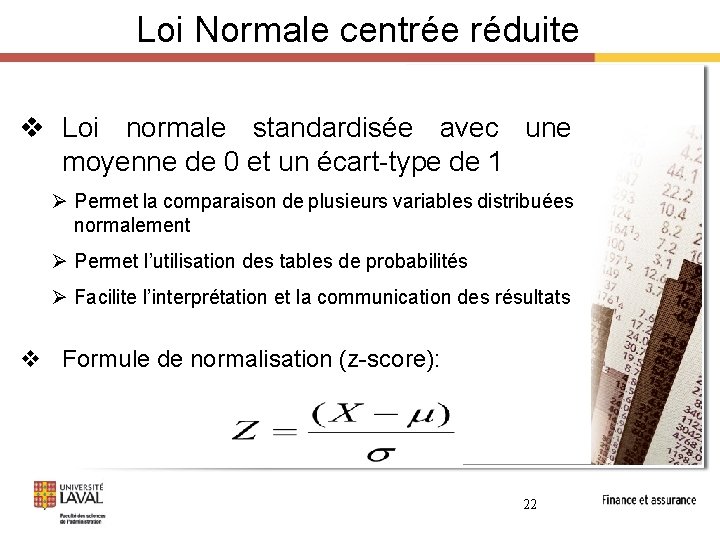 Loi Normale centrée réduite v Loi normale standardisée avec une moyenne de 0 et