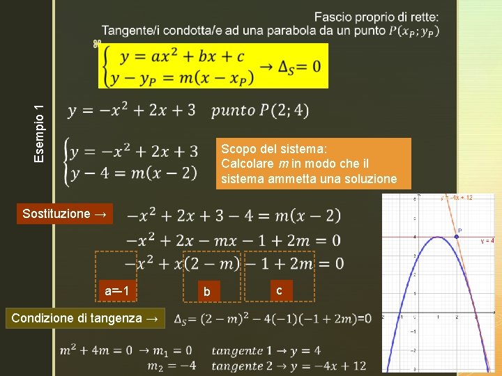 Esempio 1 z Scopo del sistema: Calcolare m in modo che il sistema ammetta