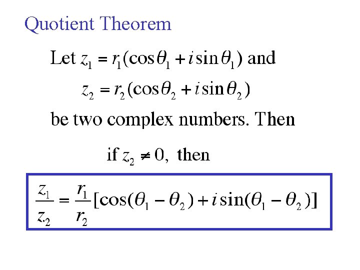 Quotient Theorem 