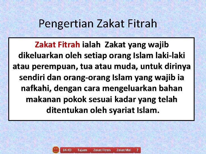 Pengertian Zakat Fitrah ialah Zakat yang wajib dikeluarkan oleh setiap orang Islam laki-laki atau