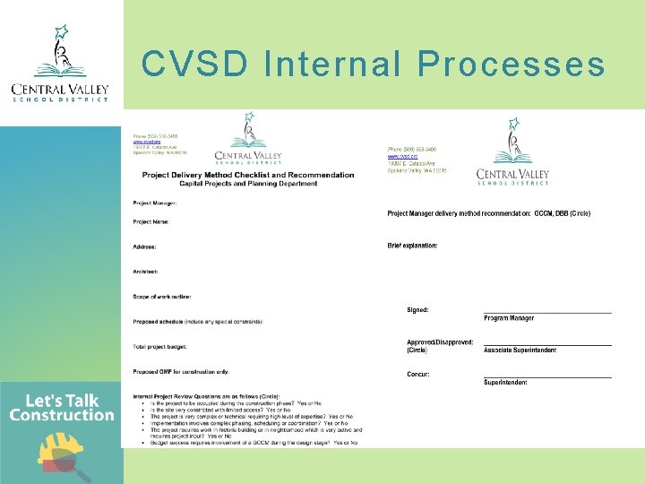 CVSD Internal Processes 