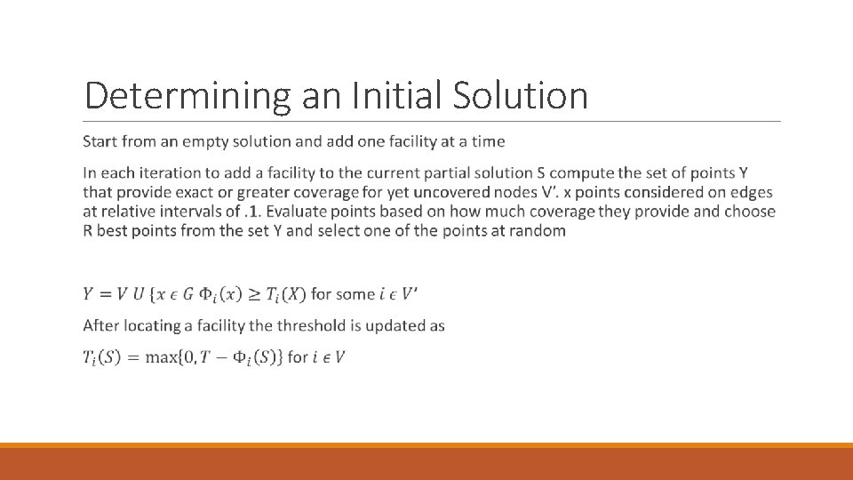 Determining an Initial Solution 