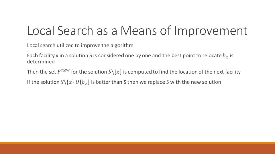 Local Search as a Means of Improvement 
