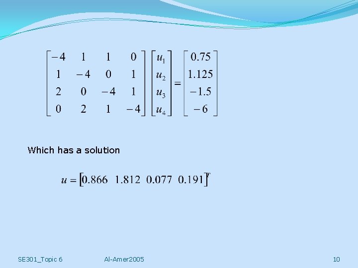 Which has a solution SE 301_Topic 6 Al-Amer 2005 10 
