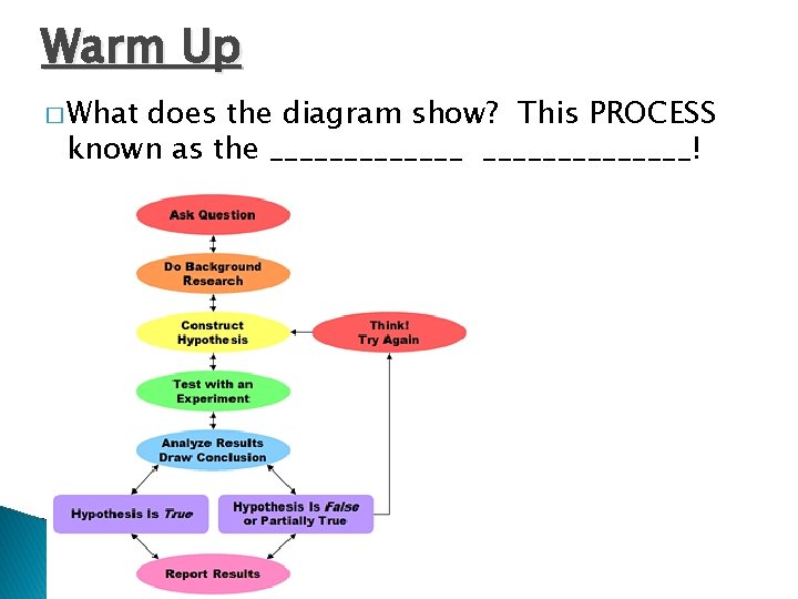 Warm Up � What does the diagram show? This PROCESS known as the ______________!