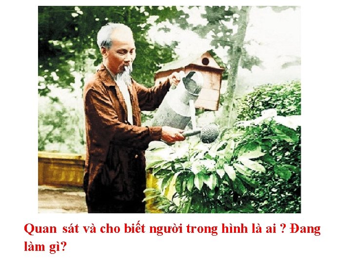 Quan sát và cho biết người trong hình là ai ? Đang làm gì?