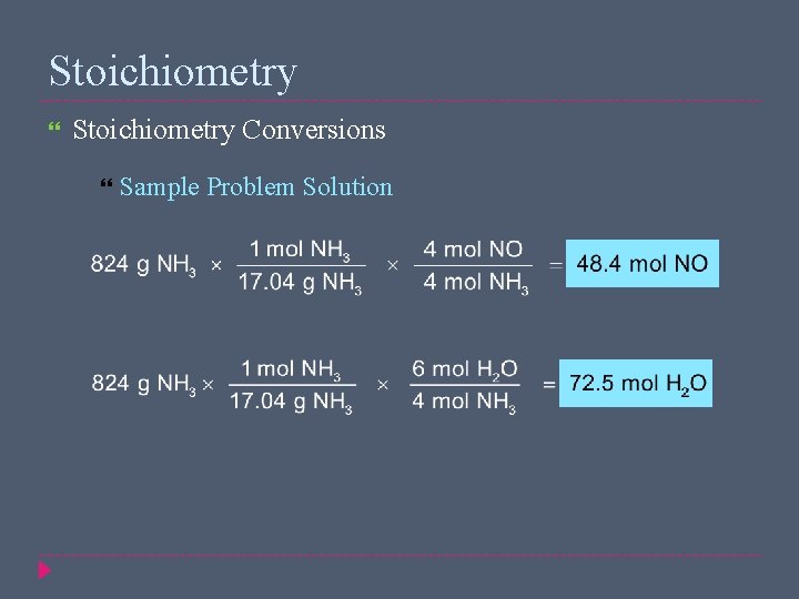 Stoichiometry Conversions Sample Problem Solution 