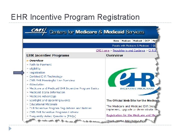 EHR Incentive Program Registration 