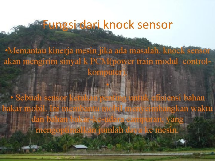Fungsi dari knock sensor • Memantau kinerja mesin jika ada masalah. knock sensor akan