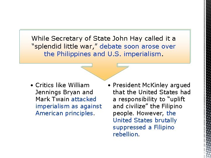 While Secretary of State John Hay called it a “splendid little war, ” debate