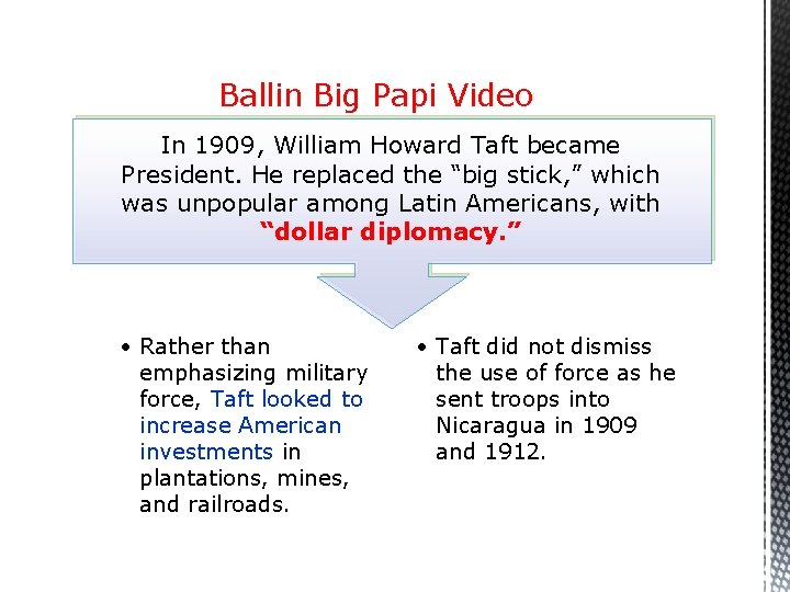 Ballin Big Papi Video In 1909, William Howard Taft became President. He replaced the