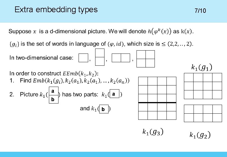 Extra embedding types 7/10 , , , a a b b 