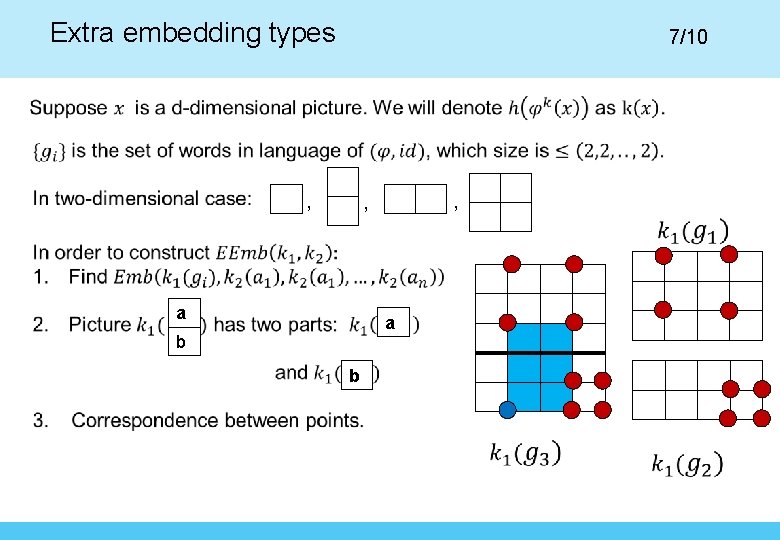 Extra embedding types 7/10 , , , a a b b 