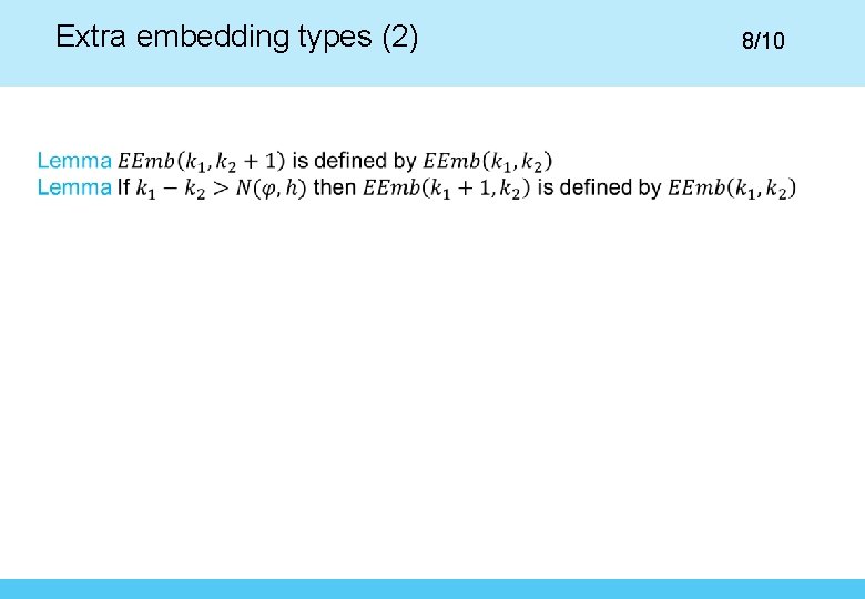 Extra embedding types (2) 8/10 