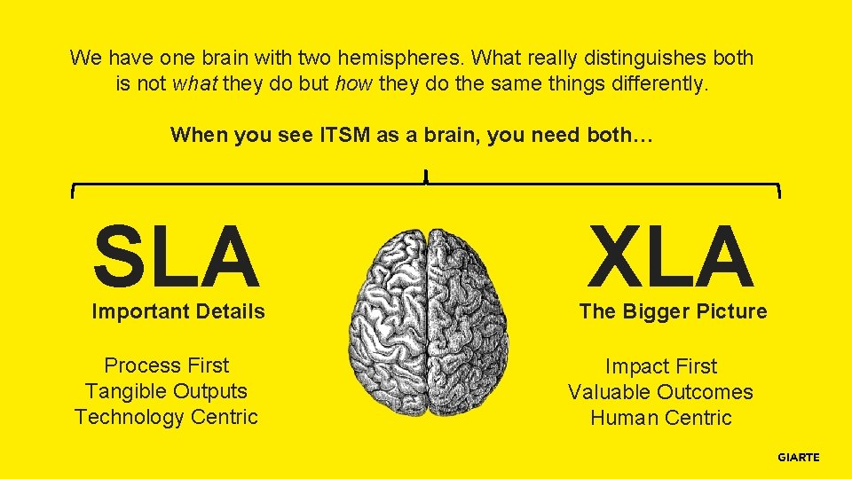 We have one brain with two hemispheres. What really distinguishes both is not what