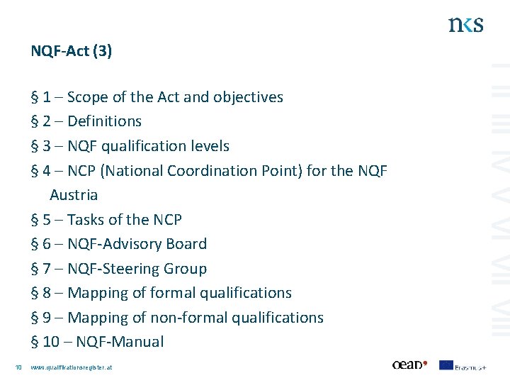 NQF-Act (3) § 1 – Scope of the Act and objectives § 2 –