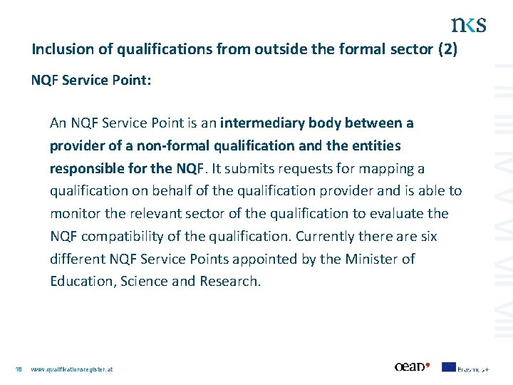 Inclusion of qualifications from outside the formal sector (2) NQF Service Point: An NQF