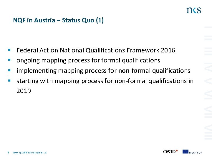 NQF in Austria – Status Quo (1) § § 3 Federal Act on National