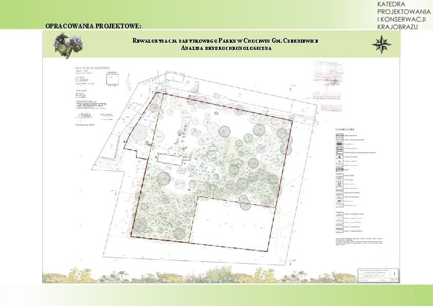 OPRACOWANIA PROJEKTOWE: REWALORYZACJA ZABYTKOWEGO PARKU W CHOCIWIU GM. CZERNIEWICE ANALIZA DENDROCHRONOLOGICZNA 