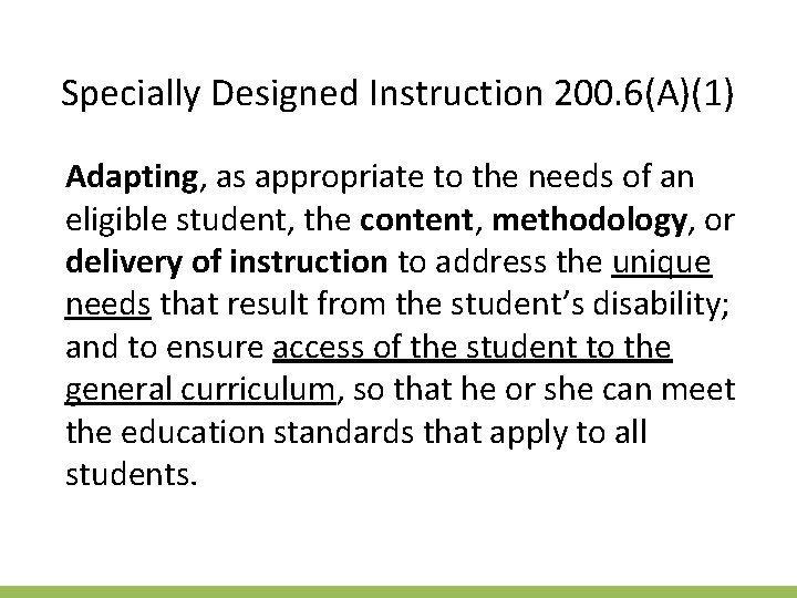 Specially Designed Instruction Whats Special About Special Education