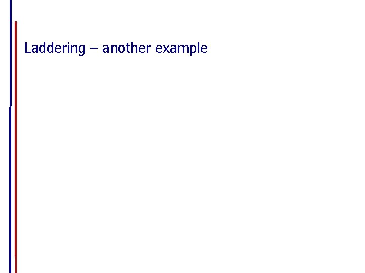 Laddering – another example 
