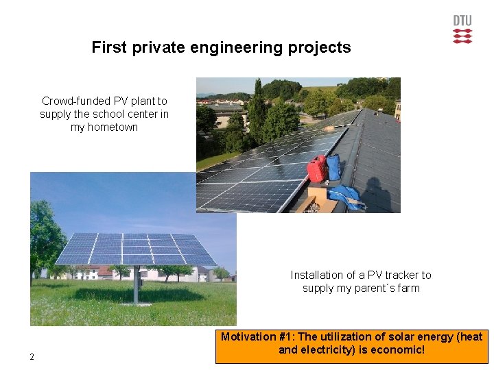 First private engineering projects Crowd-funded PV plant to supply the school center in my