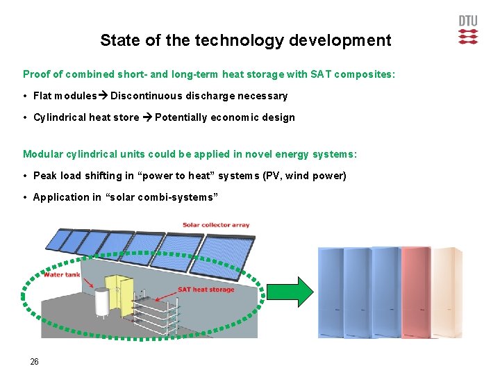 State of the technology development Proof of combined short- and long-term heat storage with