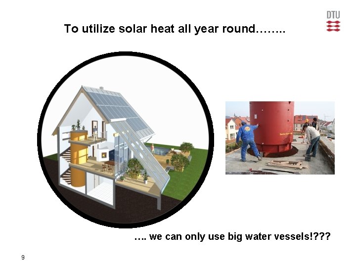 To utilize solar heat all year round……. . …. we can only use big