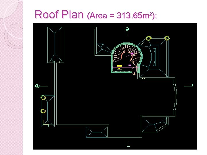 Roof Plan (Area = 313. 65 m²): 