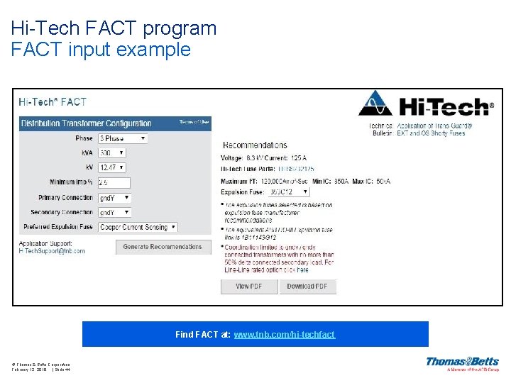 Hi-Tech FACT program FACT input example Find FACT at: www. tnb. com/hi-techfact © Thomas
