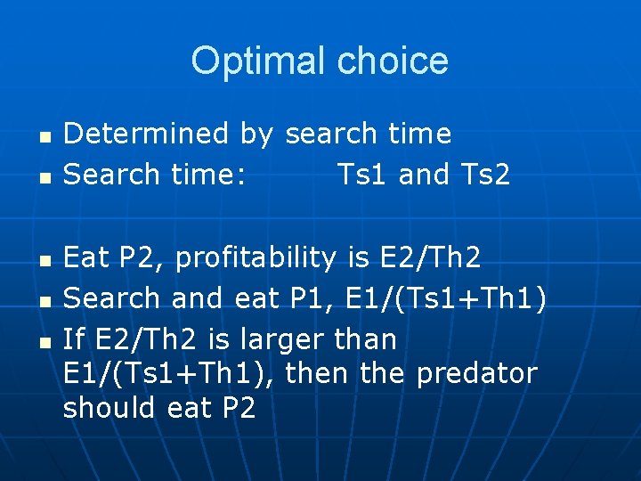 Optimal choice n n n Determined by search time Search time: Ts 1 and