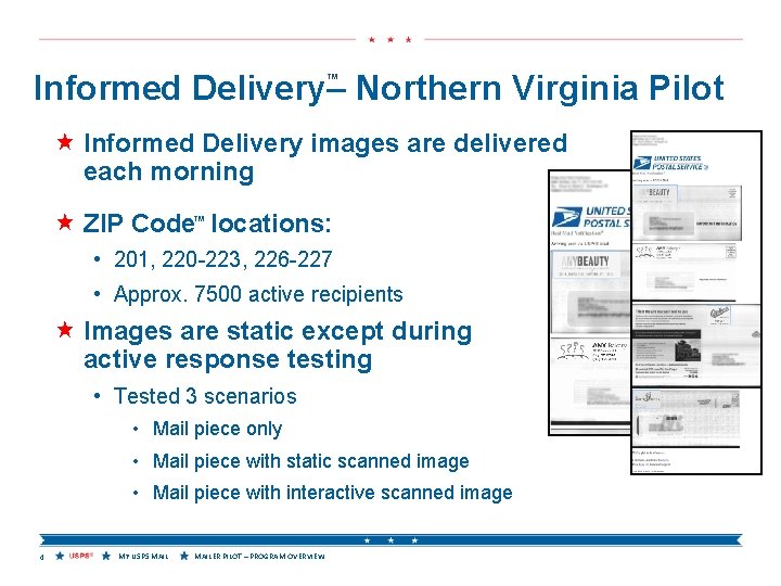 Informed Delivery– Northern Virginia Pilot ™ « Informed Delivery images are delivered each morning