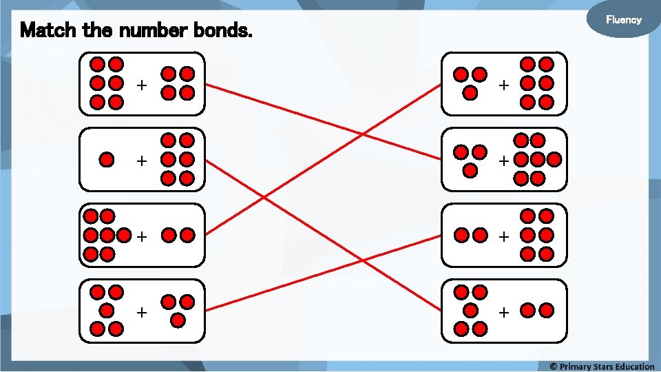Fluency Match the number bonds. + + + + 
