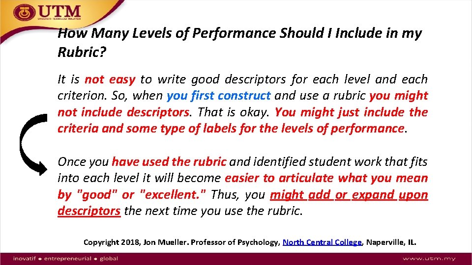 How Many Levels of Performance Should I Include in my Rubric? It is not