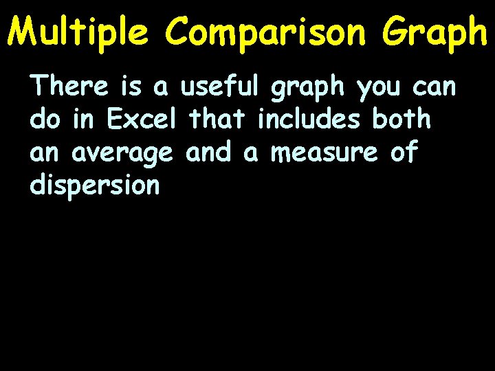 Multiple Comparison Graph There is a useful graph you can do in Excel that