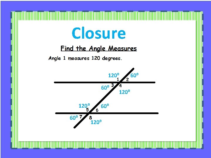 Closure 120⁰ 60⁰ 60⁰ 120⁰ 60⁰ 