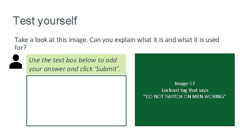 Test yourself Take a look at this image. Can you explain what it is Test yourself Take a look at this image. Can you explain what it is