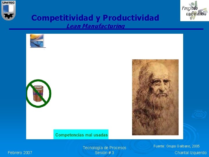 Competitividad y Productividad Lean Manufacturing Febrero 2007 Tecnología de Procesos Sesión # 3 Fuente: Competitividad y Productividad Lean Manufacturing Febrero 2007 Tecnología de Procesos Sesión # 3 Fuente: