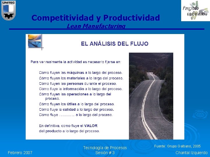 Competitividad y Productividad Lean Manufacturing Febrero 2007 Tecnología de Procesos Sesión # 3 Fuente: Competitividad y Productividad Lean Manufacturing Febrero 2007 Tecnología de Procesos Sesión # 3 Fuente: