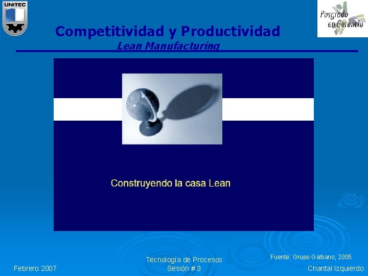 Competitividad y Productividad Lean Manufacturing Febrero 2007 Tecnología de Procesos Sesión # 3 Fuente: Competitividad y Productividad Lean Manufacturing Febrero 2007 Tecnología de Procesos Sesión # 3 Fuente: