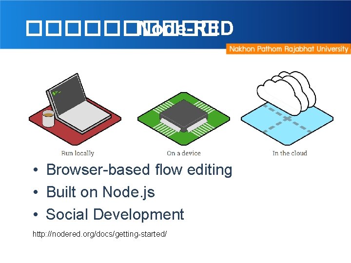����� Node-RED • Browser-based flow editing • Built on Node. js • Social Development