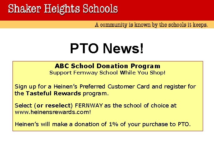 PTO News! ABC School Donation Program Support Fernway School While You Shop! Sign up