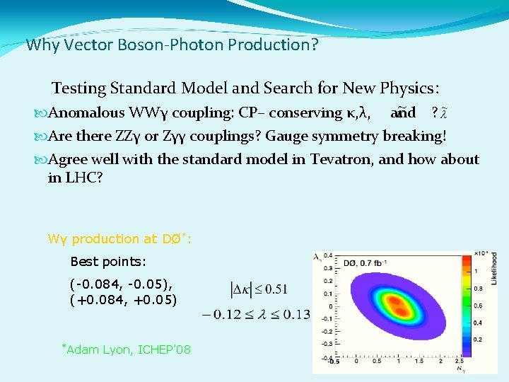 Why Vector Boson-Photon Production? Testing Standard Model and Search for New Physics: Anomalous WWγ