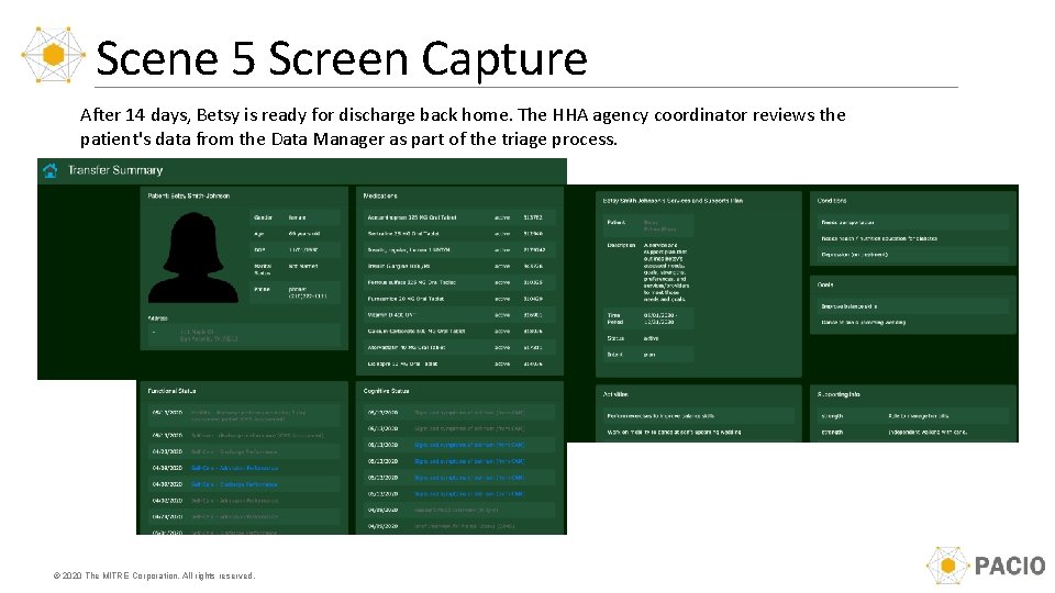 Scene 5 Screen Capture After 14 days, Betsy is ready for discharge back home.