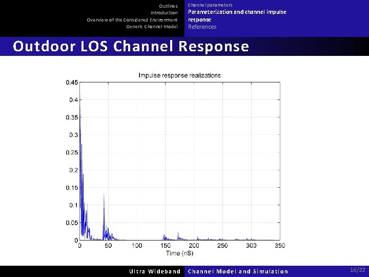 Outlines Introduction Overview of the Considered Environment Generic Channel Model Channel parameters Parameterization and